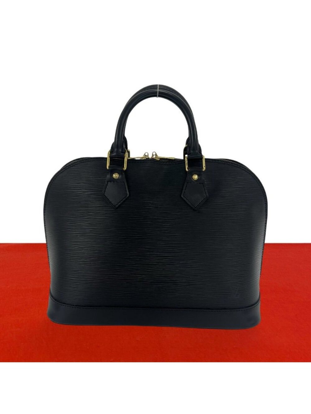 Louis Vuitton Vintage Alma Epi Leather Mini Boston Bag Noir Black